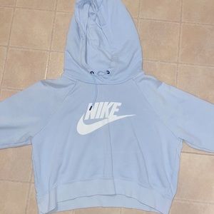 Blue cropped Nike sweatshirt